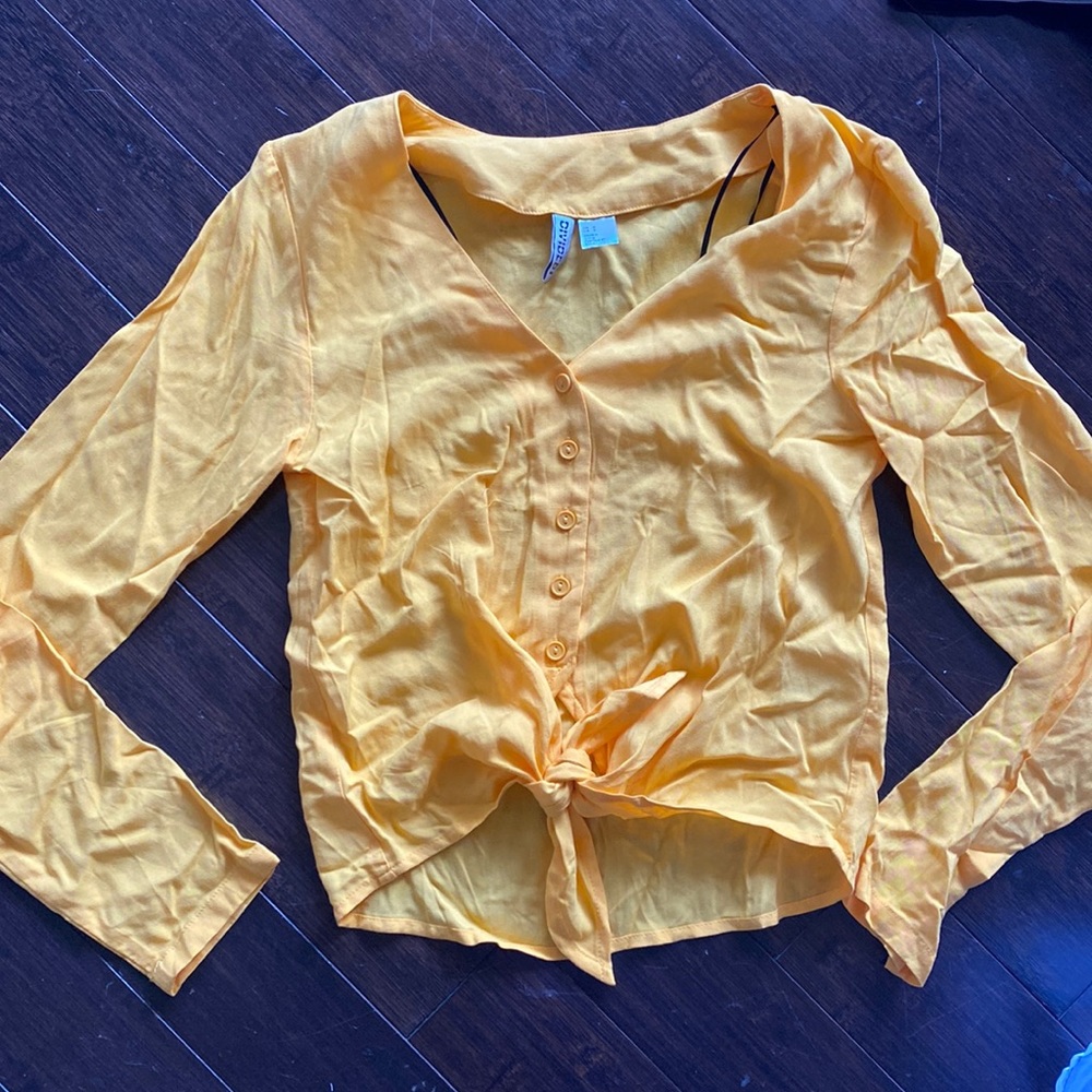 H&M blouse, 0, mustard/yellow